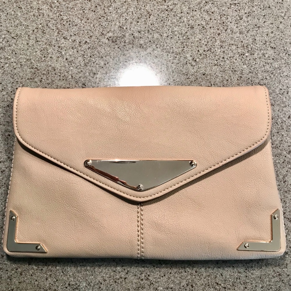 Light Pink Envelope Bag with gold Chain